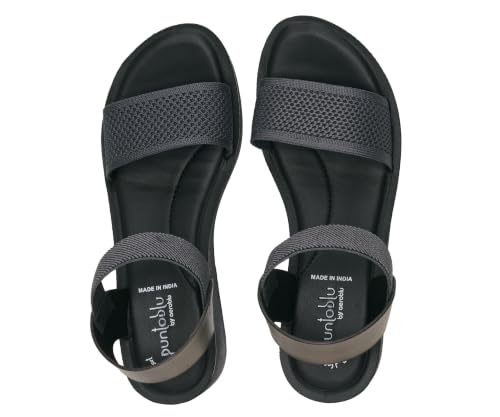 Image of puntoblu Cushion Comfort Platform Heel Sandals for Women | Comfortable Padded Footbed | Breathable Mesh | Slingback Closure | Anti-Skid & Durable Mid Heel Sandal for Girls