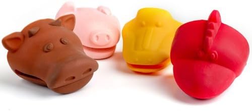Animal Silicone Pot Holders - Bundle of 4 (Cow, Pig, Duck & Rooster)