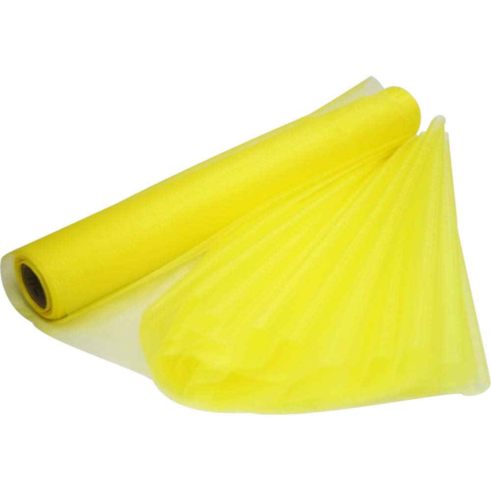 Time to Sparkle 3PCS 26M x 29cm Sheer Organza Roll Sash Fabric Table Runner Sashes Chair Cover Bows Swags Wedding Party (Lemon) โ image 1
