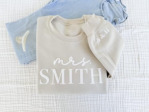 Up2ournecksinfabric - Bride Sweatshirt - Mrs Sweater - Honeymoon Outfit - Wedding Gift - Bride Crewneck - Miss to Mrs3