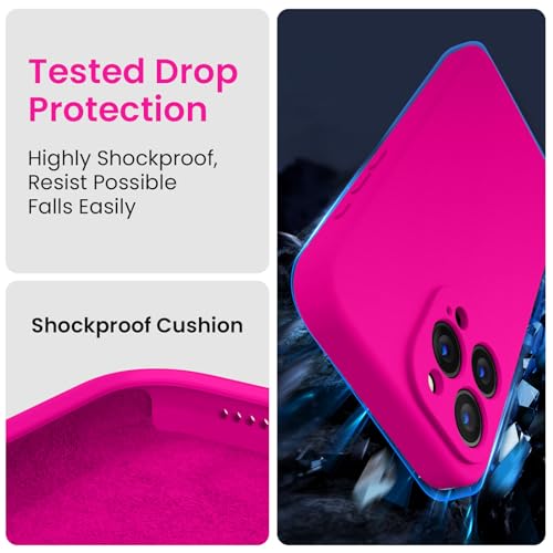 Image of FireNova Designed for iPhone 16 Pro Max Case, Silicone Upgraded [Camera Protection] Phone Case, Soft Anti-Scratch Microfiber Lining Inside, 2024, Hot Pink