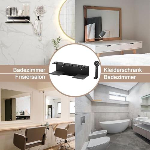 Haartrocknerhalter für Shark Flex Style, Wandhalterung, kompatibel mit Shark FlexStyle, Lockenstab Organizer, Rack mit Kordelaufhänger für Zubehör, Lockenwickler, Bürsten, Diffusor und Aufsätze