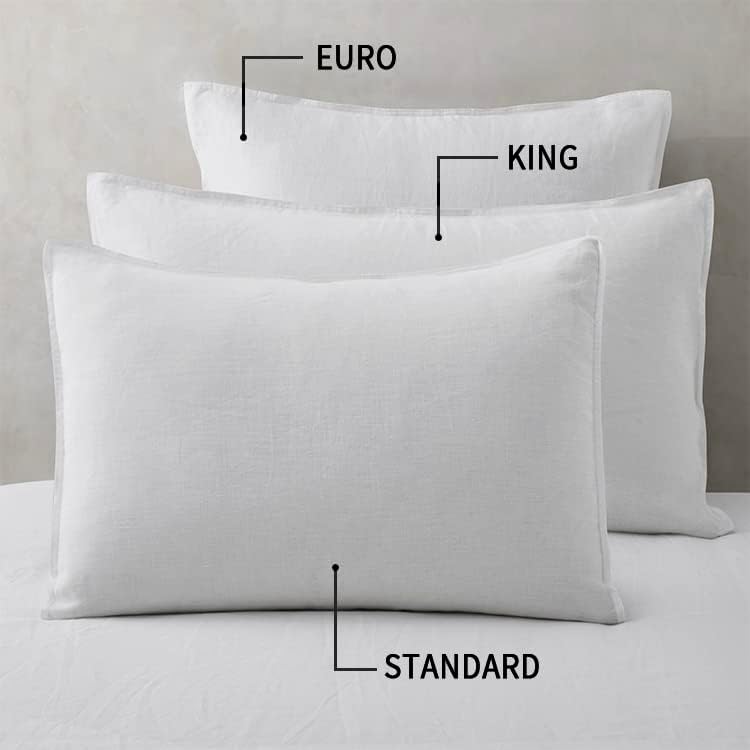 atlinia linen pillow cases king sham - 20 x 36 inch bed pillow protector cover set of 2 bedding cooling neutral pillowcase shams white white king/20"x 36"