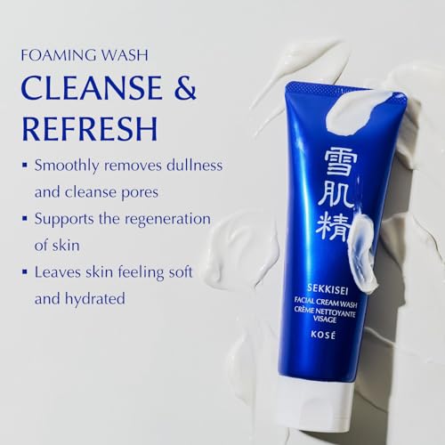 SEKKISEI Cleanse DUO Bundle, Treatment Cleansing Oil (5.4 oz) & Facial Cream Wash (4.5 oz) Face Cleanser kit