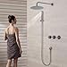 10-Inch Wall-Mount Shower Combo Set, Matte Gray Rainfall Head + Handheld Spray, Metal 3-Way Mixer Arm, Adjustable Extension Slide Bar, Tool-Free Install Bathroom Fixture, Pressure-Boost Nozzles