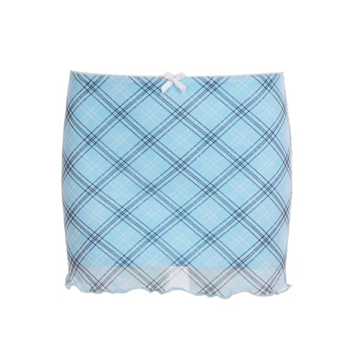Y2k Skirts for Women Trendy 2025 Preppy Skirt Mini Gingham Mesh Streetwear Summer Coquette Clothes