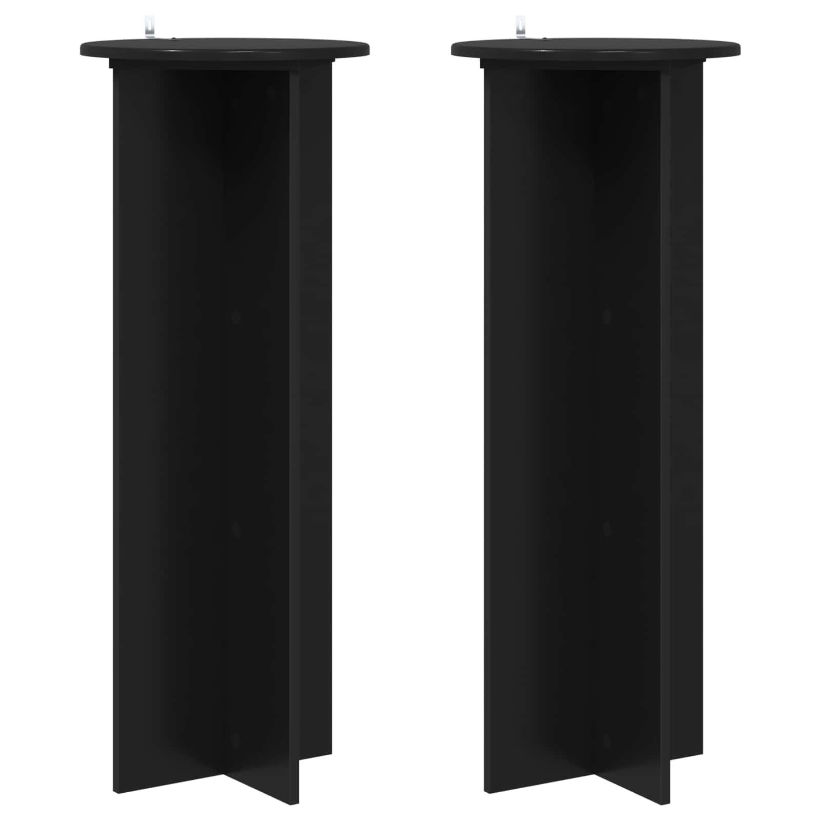 Lot de 2 supports pour plantes - Noir - Diamètre : 40 x 100 cm - En bois