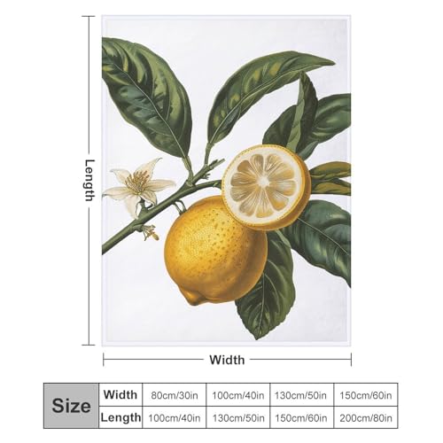 Couverture micro polaire citron 150cm pour lit et canapé