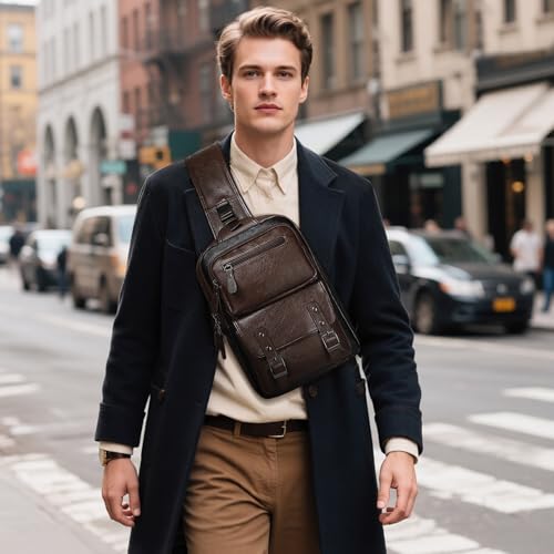 Image of Convertible Sling Bag Crossbody Backpack, Bags with Headphone Jack Shoulder Bag