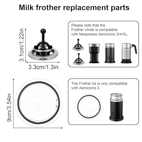 Repuestos para espumador de leche (2 batidores y 1 tapa) miniatura 2