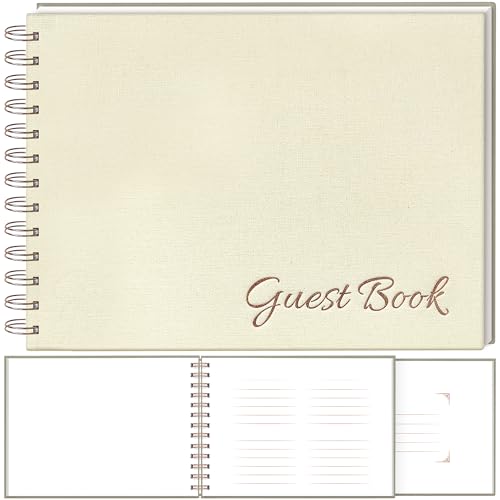 Guest Book - Simple and Elegant Spiral-Bound Guest Book That lays...