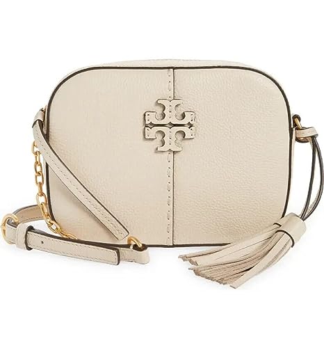 Tory Burch Bolsa tiracolo feminina Brie Pebbled Leather Mcgraw, Brie, Large