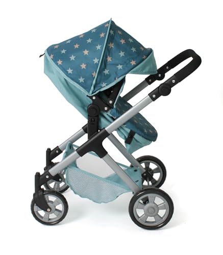 Poussette de poupée 2 en 1 Mila Bayer Chic 2000 avec poignée réglable turquoise