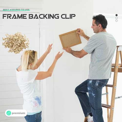 Image of Picture Frame Backing Clips 800pcs Golden Tablet Small Clips for Wall Frames Hardware Picture Frame Supplies Backing Hanging Photo Repair for Hanging Photos, Pictures, Drawings(Golden)