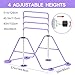 Jivifao Gymnastics Bar with Self-Inflating Mat for Kids, Adjustable Height Gymnastic Horizontal Bars with Mat, Folding Gymnastic Training Monkey Bars, Junior Expandable Training Kip Bar for Home