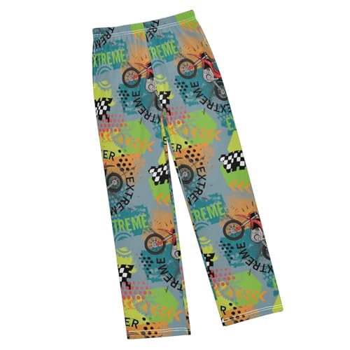 Bright Motorcycles Urban Style Boys Track Pants Toddler Casual Pants Sweatpants Kids Athletic Pants for 6-8 Years