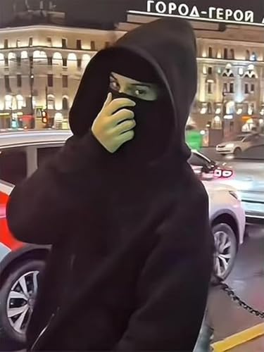 Balaclava Ninja Zipper Hoodie With Built In Balaclava,Double Hooded Jacket Hoodie With Mask,Winter Hoodies3