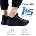 KKB Oil-Safe Grip Non Slip Work Shoes Women Slip Resistant Work Shoes for Women,Slip-On Waterproof Walking Shoes for Standing All Day in Nursing Kitchen Restaurant Arch Support Lightweight Black Women 7