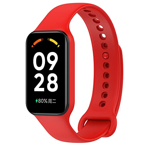KROREN Armband Kompatibel mit Redmi Smart Band 2 Armband, Farbe Sport Silikon Ersatzbänder Ersatz für Redmi Smart Band 2 (Rot)