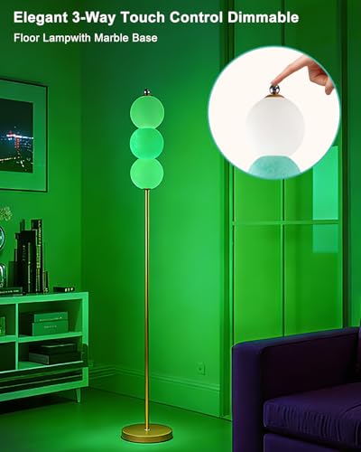 Image of Lightdot RGB Floor Lamp with Touch Control, Dimmable Globe Modern Standing Lamp, RGB&3000K Color Changing LED Floor Lamp Ambient Lighting, Blue Tall Lamp for Living Room Bedroom Gaming Corner Decor