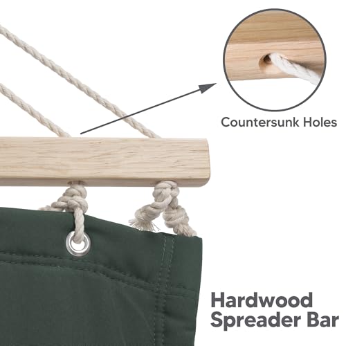 Image of SUNCREAT Hammocks Extra Large Double Hammock with 12 ft Stand, 475lbs Capacity, Outdoor Portable Hammock with Hardwood Spreader Bar, Extra Large Pillow, Gray Green