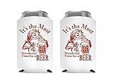 Funny Christmas Santa Beer Can Cooler Stocking Stuffer Party Favor Gift for Men Adult- Set of 2 (Its the Most Wonderful Time for a Beer)