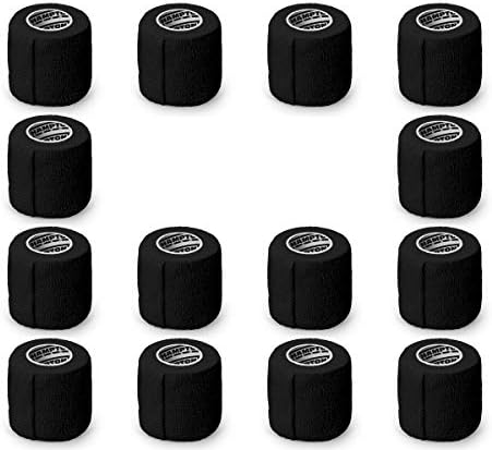 (14-Pack) 2” x 5 Yards | Black Self Adhesive Bandage Wrap – Breathable Self Adherent Wrap for People & Pets - Athletic Elastic Cohesive Bandage for Sports Injury: Ankle, Knee & Wrist sprains