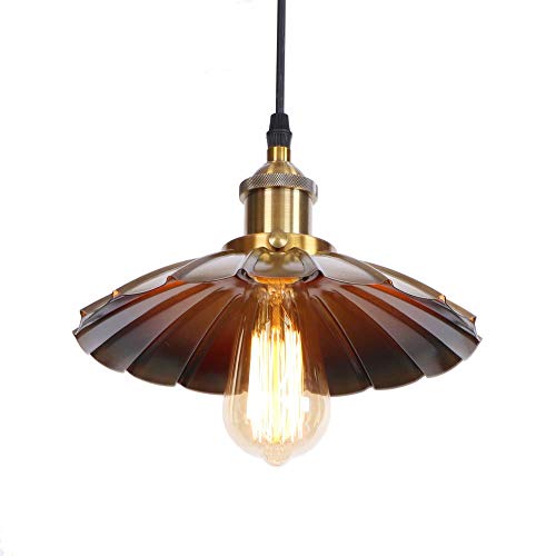 Chandelier cell shade nordique E27 en bronze pour éclairage de chambre et salon - 6