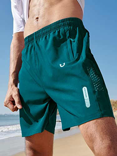 NORTHYARD Men's Athletic Hiking Shorts Quick Dry Workout Shorts 7"/ 9"/ 5" Lightweight Sports Gym Running Shorts Basketball Exercise PEACOCKBLUE XL - 6