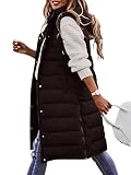 Ytfsrukp Oversized Long Down Vest for Women Outdoor Coats with Hood Long Puffer Vest Winter Coats Sl