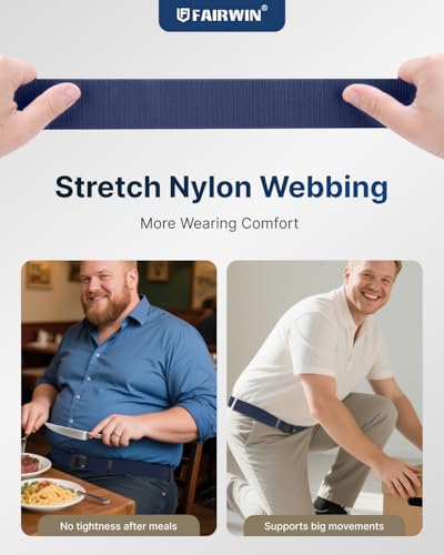 Image of FAIRWIN Ratchet Belt Men - Tactical Stretch Nylon Web Work Belts, Gift for Casual Jeans, Pants, Golf, and Everyday Use