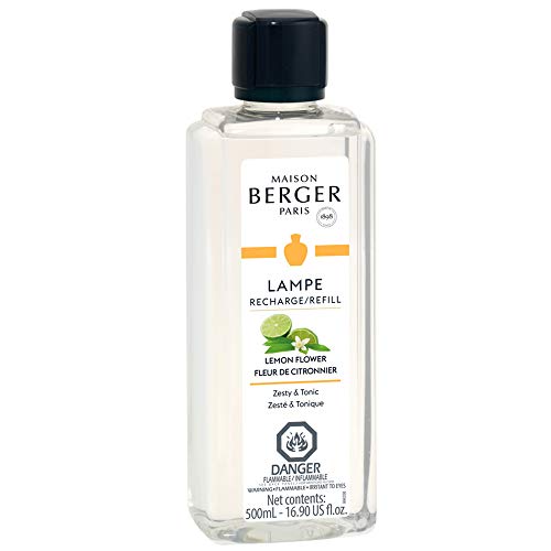 Lemon Flower | Lampe Berger Fragrance Refill by Maison Berger | for Home Fragrance Oil Diffuser | Purifying and perfuming Your Home | 16.9 Fluid Ounces - 500 milliliters | Made in France