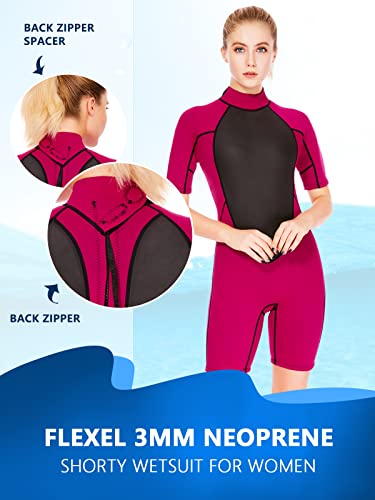 Flexel Wetsuit Women Shorty 2Mm, Wet Suits For Women Shorty Wetsuits In Cold Water Weather, Diving Suit For Womens Neoprene For Surf Swim Snorkeling Canoeing Scuba Kayaking #TOP2