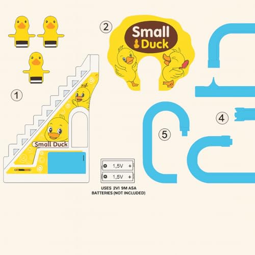 Image of Duck Climbing Stairs Free Laser Light Toy with Music & LED Lights, Automatic Escalator Track Slide Toy for Kids, Musical Duck Toy for Toddlers