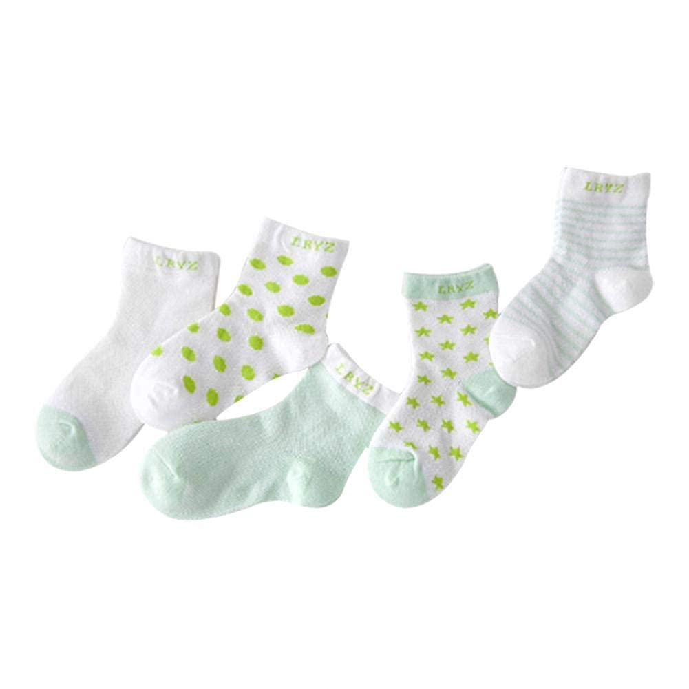 IvanerChaussettes Enfant Longue Moyenne, 5 Paires Chaussettes Fille et Garçon en Coton Doux, Garder au Chaud Chaussette pour Enfant 1 à 15 Ans, Couleur mixte