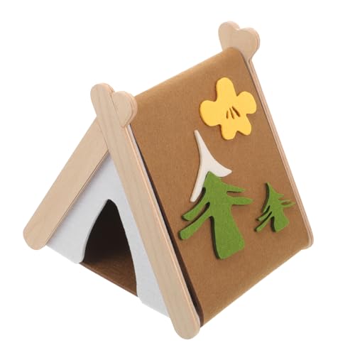 LIOOBO ハムスターの隠れ家 ゴミ スナネズミの家 ハンモックモルモットの隠れ家 豚 ハムスターのおもちゃ マルチチャンバーハムスター皮 ケージ用モルモットアクセサリー 猫のハンモック 木製