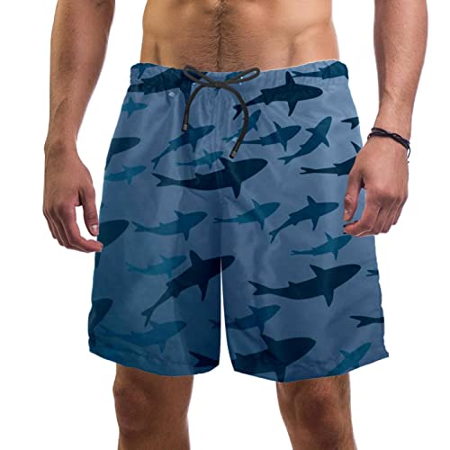 Short de plage à séchage rapide silhouette requin pour vos vacances d'été