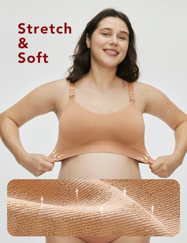 Image of HOFISH Nursing Bras for Breastfeeding, TwinClips Wearable Pump Bra Fixed Pad, Adjustable Support Maternity Bra for Pregnancy