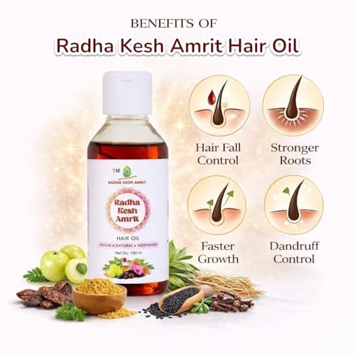 Image of Natural Hair Oil for Hair growth and hairfall control | Homemade oil with Curry leaf Amla Reetha Shikakai Hibiscus and Neem | For Dry Damage Frizzy Hair | Men & Women | 100Ml