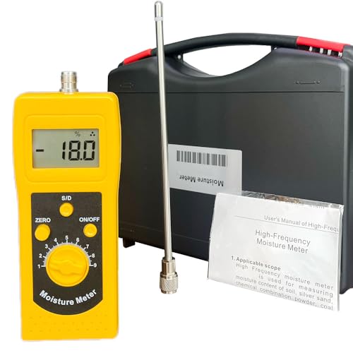 VTSYIQI Soil Moisture Meter Tester Coal Powder Silver Moisture Content Analyzer Measurement Instrument with Range 0% to 90% Accuracy ±0.5% n LCD