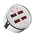 ELING 85mm Digital 4in1 Multi-Functional Gauge Fuel Level Oil Pressure 40-120℃ Water Temperature Gauge Voltmeter 12V 24V with 8 Colors Backlights for Car Auto Boat RV