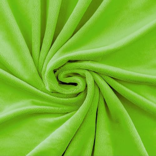 TexTrend Tissu au Mètre - Minky - Tissu en Peluche - 1 Mètre 160 x 100 cm - Tissu pour Couture - Enfants - Doux - Vert Clair Uni