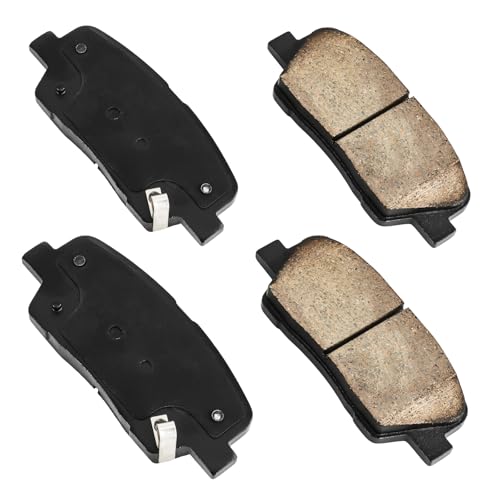 Image of KAX Rear Brake Kit, Drilled and Slotted Brake Rotors, Ceramic Brake Pads | Fits Kia Sorento 2011-2014, Hyundai Santa Fe 2010-2016, Automotive Replacement Brake Kit