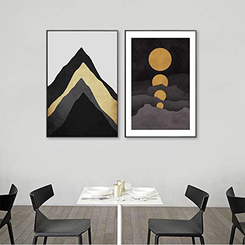 Photos scandinaves soleil doré pour illuminer votre intérieur avec art abstrait moderne