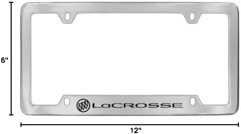 Buick Lacrosse Chrome Plated Metal Bottom Engraved License Plate Frame Holder