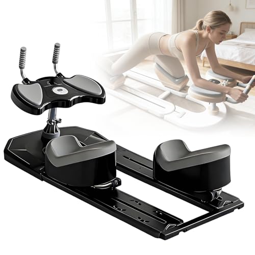 Wirbelsäulen-Dreh- und Dehntrainer, Krabbel Trainingsgerät, Taillen- und Bauchdrehtrainer zur dynamischen Dehnung des Rückens, Schmerzlinderung & Körperverbesserung durch Rumpftraining Black