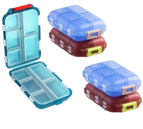 Finalize Pack of 2 Premium Pill Organizer Portable Medicine Organizer Box, Moisture Free & BPA Free - Ideal Tablet for Medicine, Vitamins & Supplements- (Multicolor)