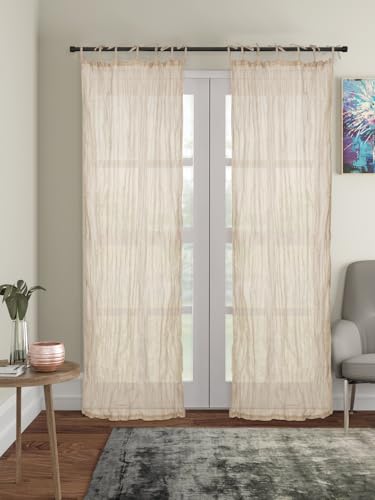 TARAN LIVING Sheer Curtains 63 inches Long Home Decoration Grommet