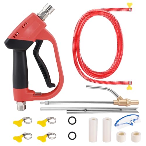Pressure Washer Sand Blaster Kit with Gun 5000 PSI Wet Abrasive Blasting Gun with 4 Ceramic Nozzles and 1/4 Quick Connector for Rust & Paint Removal