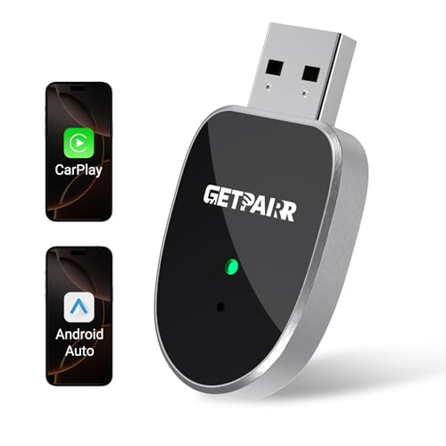 ワイヤレス Apple CarPlay/Android Auto アダプター GetPairr mini2 無線接続 カープレイ/アンドロイドオート有線対応車の無線化 Bluetooth/wifi自動接続 コンパクトサイズ 音楽/カーナビション/電話応答 技適認証取得済